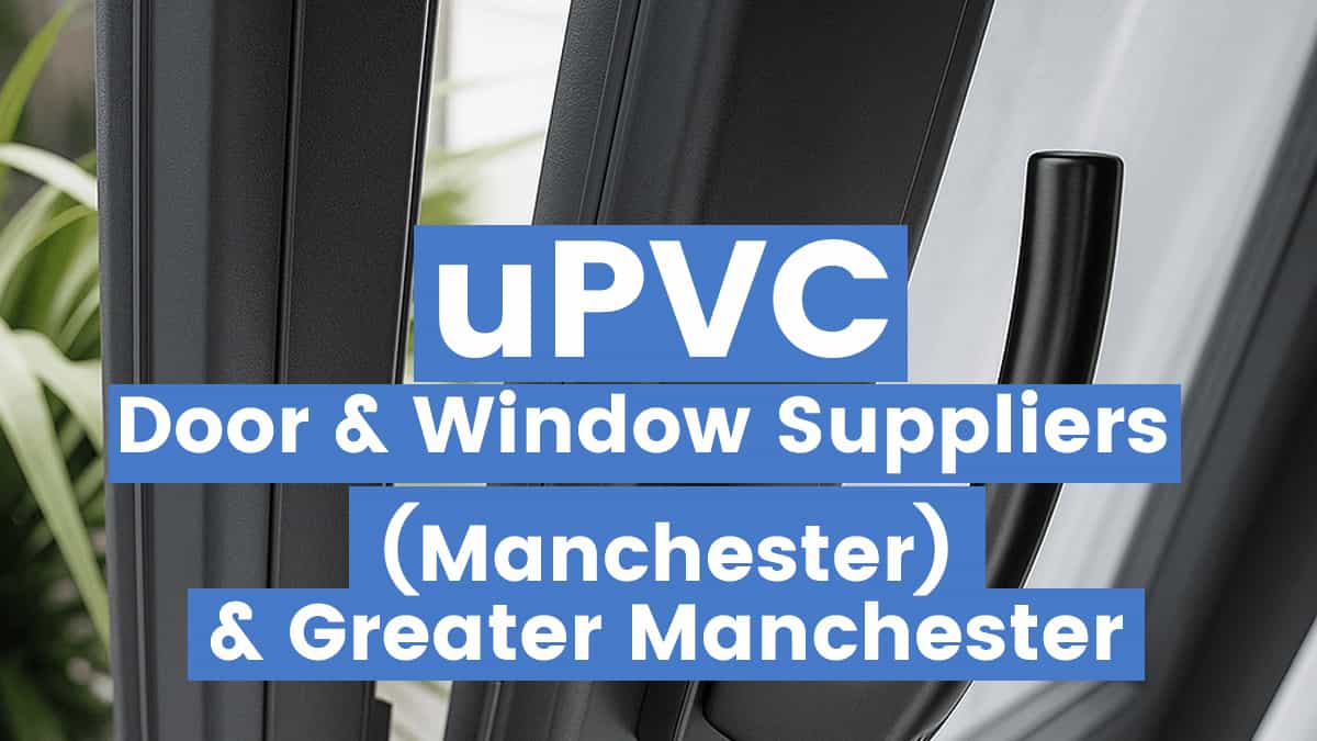 Image of white uPVC windows and doors on a Manchester-style brick house