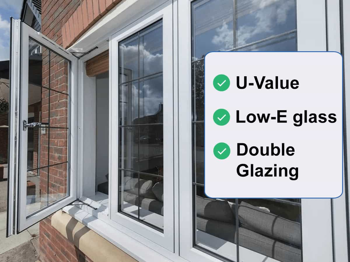 A close-up of a modern uPVC window